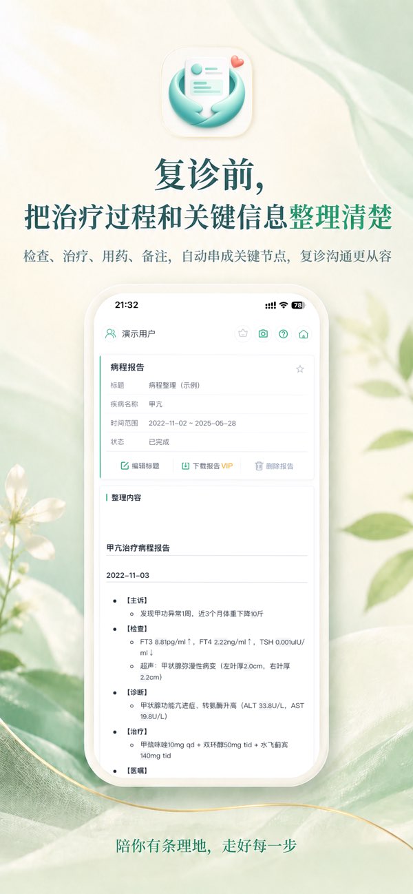 病程整理界面